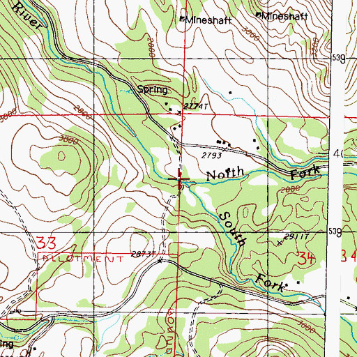 Topographic Map of North Fork Sanpoil River, WA