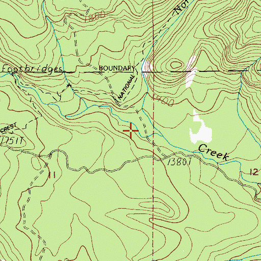 Topographic Map of North Fork Snag Creek, WA