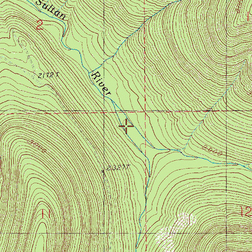 Topographic Map of North Fork South Fork Sultan River, WA