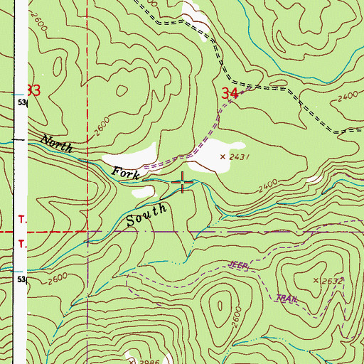Topographic Map of North Fork South Fork Tacoma Creek, WA