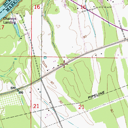 Topographic Map of Moscow, AL