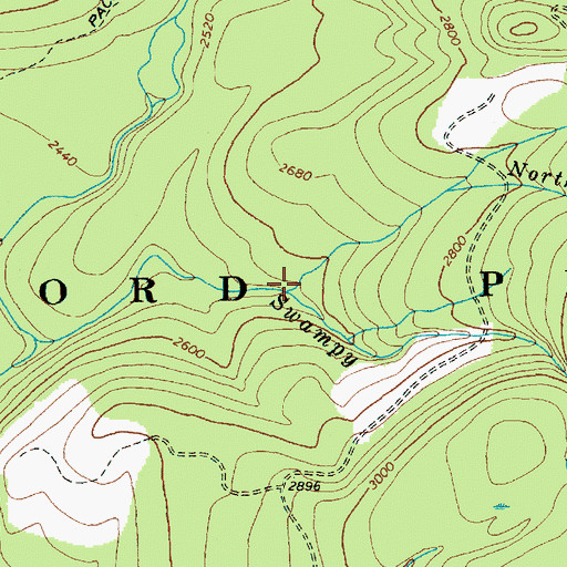 Topographic Map of North Fork Swampy Creek, WA