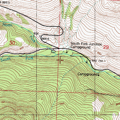 Topographic Map of North Fork Toats Coulee Creek, WA