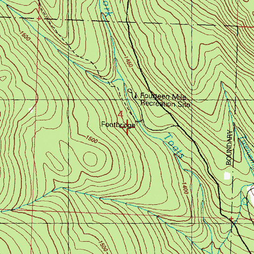 Topographic Map of North Fork Toats Creek Trail, WA
