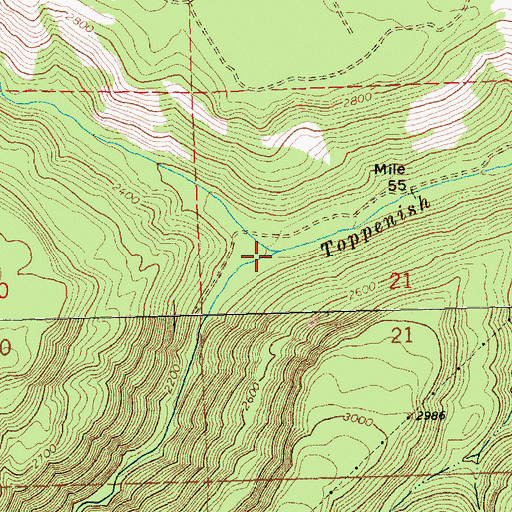 Topographic Map of North Fork Toppenish Creek, WA