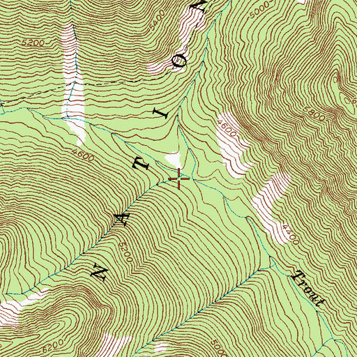 Topographic Map of North Fork Trout Creek, WA