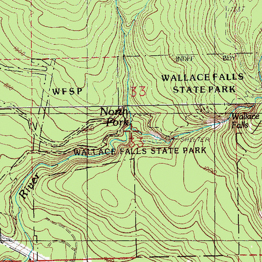 Topographic Map of North Fork Wallace River, WA