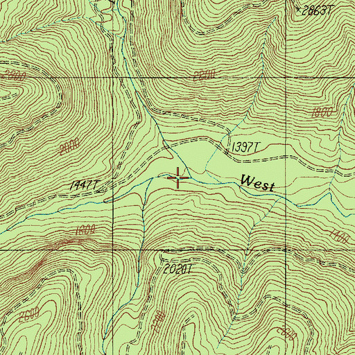 Topographic Map of North Fork West Branch Wynoochee River, WA
