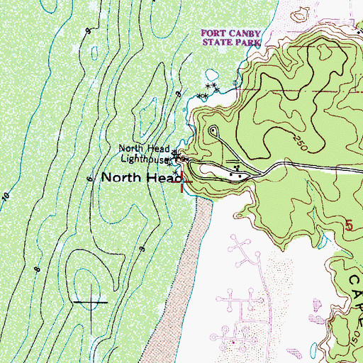 Topographic Map of North Head, WA