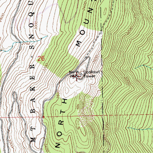 Topographic Map of North Mountain, WA