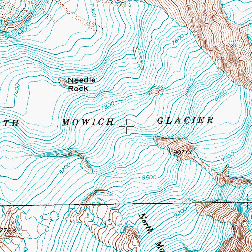 Topographic Map of North Mowich Glacier, WA