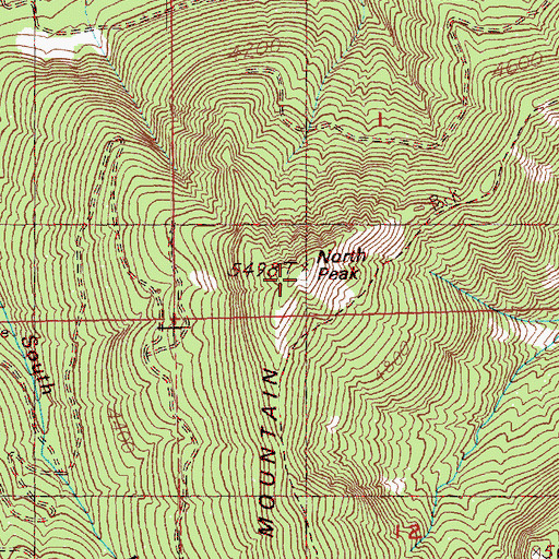 Topographic Map of North Peak, WA