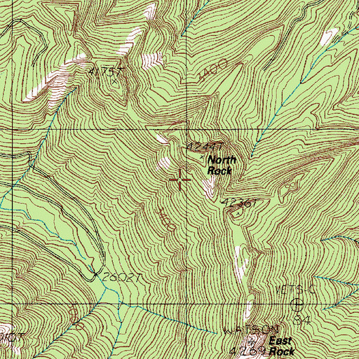 Topographic Map of North Rock, WA