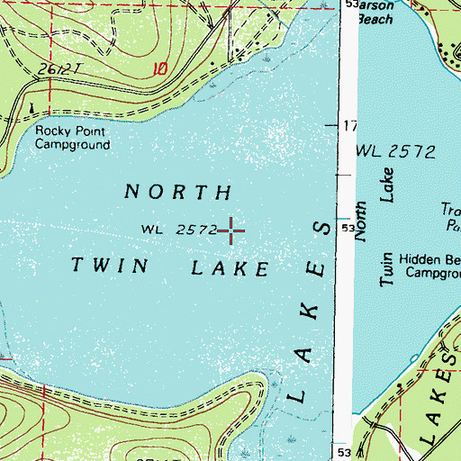 Topographic Map of North Twin Lake, WA