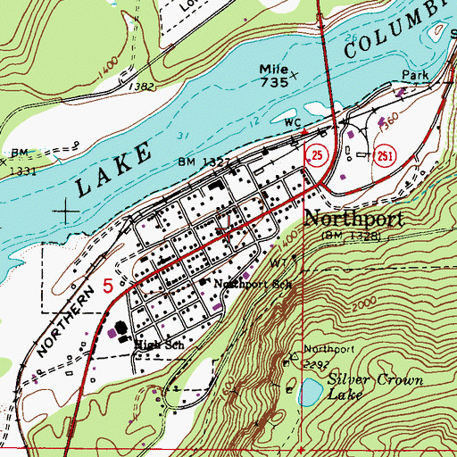 Topographic Map of Northport, WA