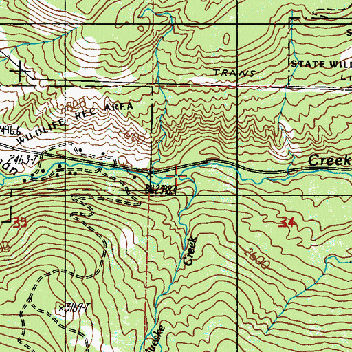 Topographic Map of Nueske Creek, WA