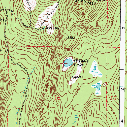 Topographic Map of O'Toole Lake, WA