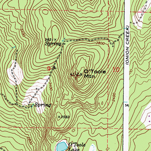 Topographic Map of O'Toole Mountain, WA