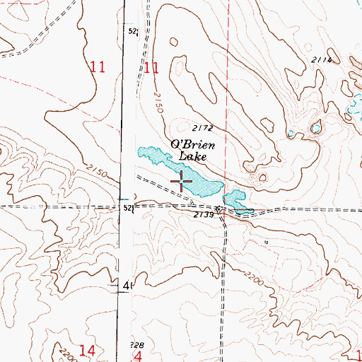 Topographic Map of O'Brien Lake, WA