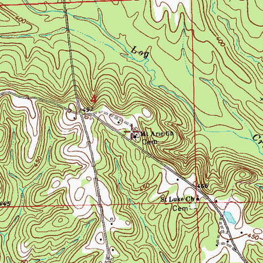 Topographic Map of Mount Arie Church, AL