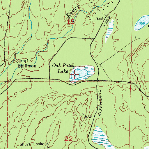 Topographic Map of Oak Patch Lake, WA