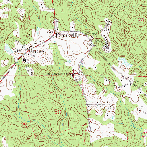 Topographic Map of Mount Bethel Baptist Church, AL