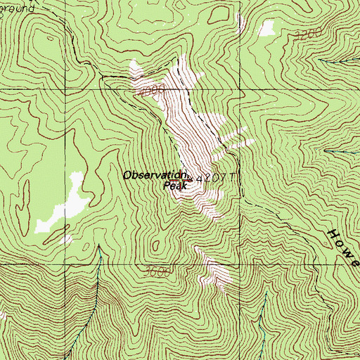 Topographic Map of Observation Peak, WA