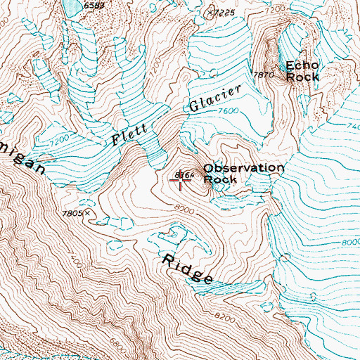 Topographic Map of Observation Rock, WA