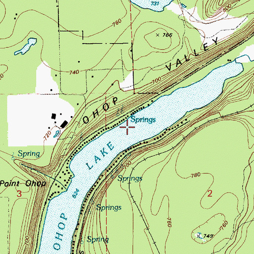 Topographic Map of Ohop Lake, WA