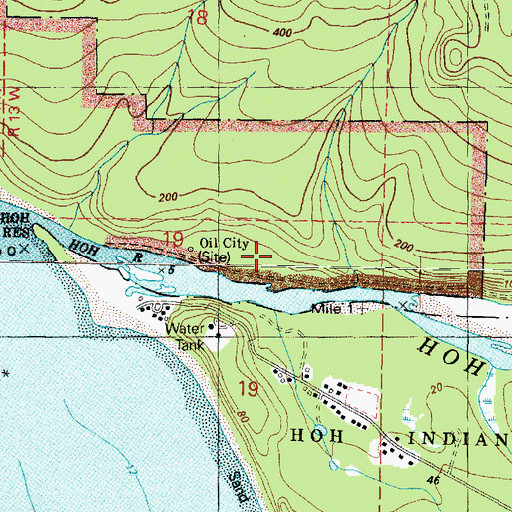 Topographic Map of Oil City, WA
