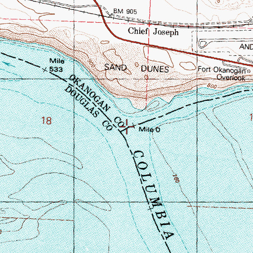 Topographic Map of Okanogan River, WA