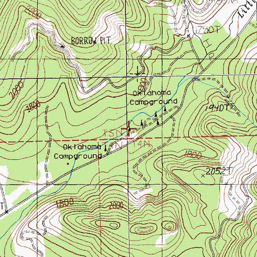 Topographic Map of Oklahoma Campground, WA