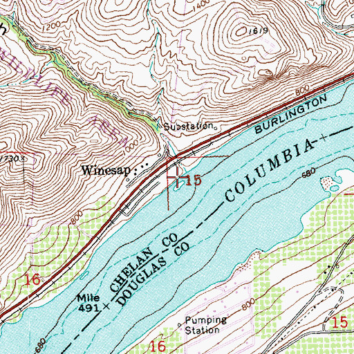 Topographic Map of Oklahoma Gulch, WA