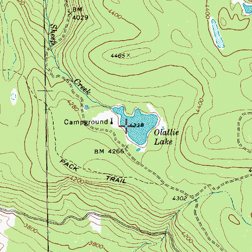 Topographic Map of Olallie Lake, WA