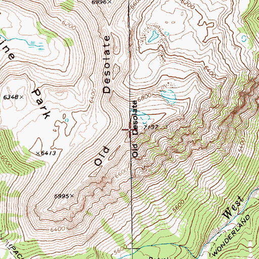Topographic Map of Old Desolate, WA