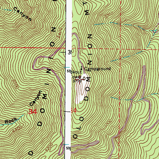 Topographic Map of Old Dominion Mountain, WA