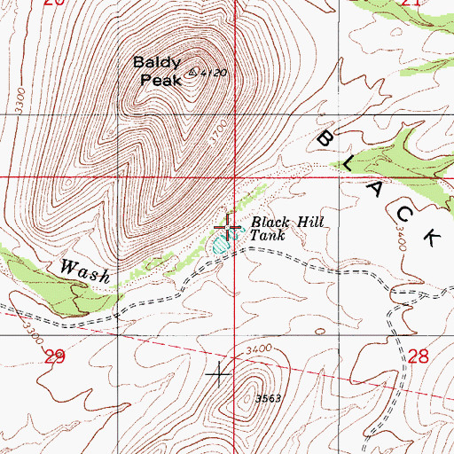 Topographic Map of Black Hill Tank, AZ