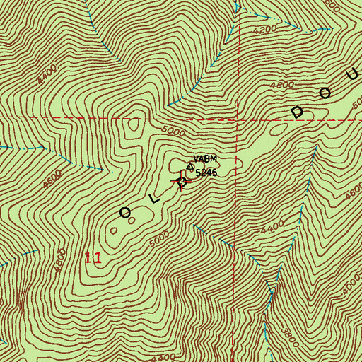 Topographic Map of Old Douglas, WA