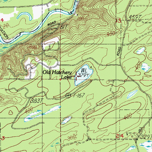 Topographic Map of Old Hatchery Lake, WA
