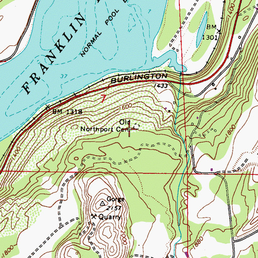 Topographic Map of Old Northport Cemetery, WA
