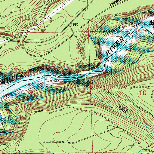 Topographic Map of Old Pond Creek, WA