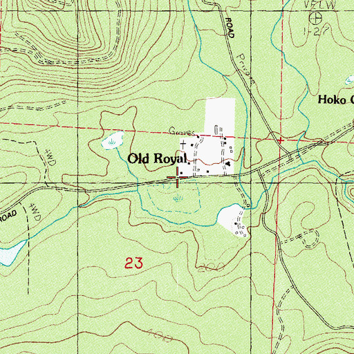 Topographic Map of Old Royal, WA