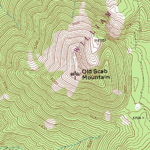 Topographic Map of Old Scab Mountain, WA