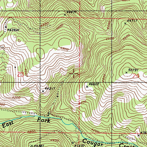 Topographic Map of Old Sheridan Mine, WA