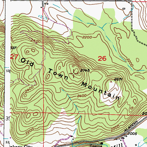 Topographic Map of Old Town Mountain, WA