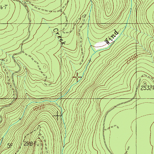 Topographic Map of Oldman Creek, WA