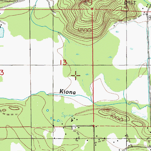 Topographic Map of Oliver Creek, WA
