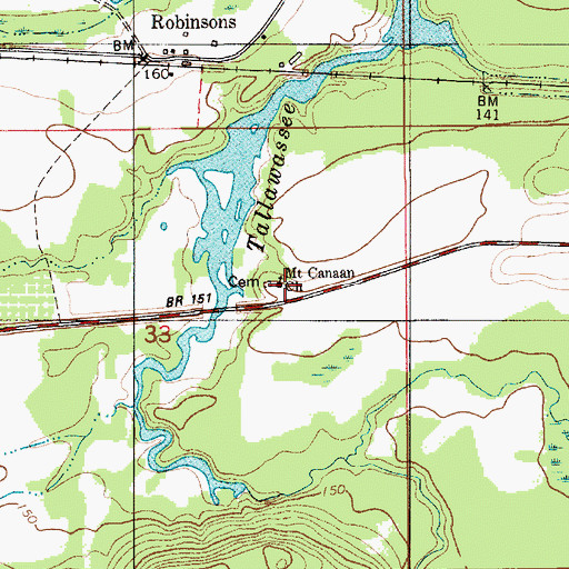 Topographic Map of Mount Canaan Church, AL