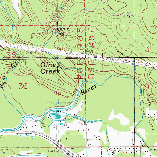 Topographic Map of Olney Creek, WA