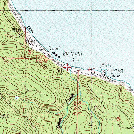 Topographic Map of Olsen Creek, WA